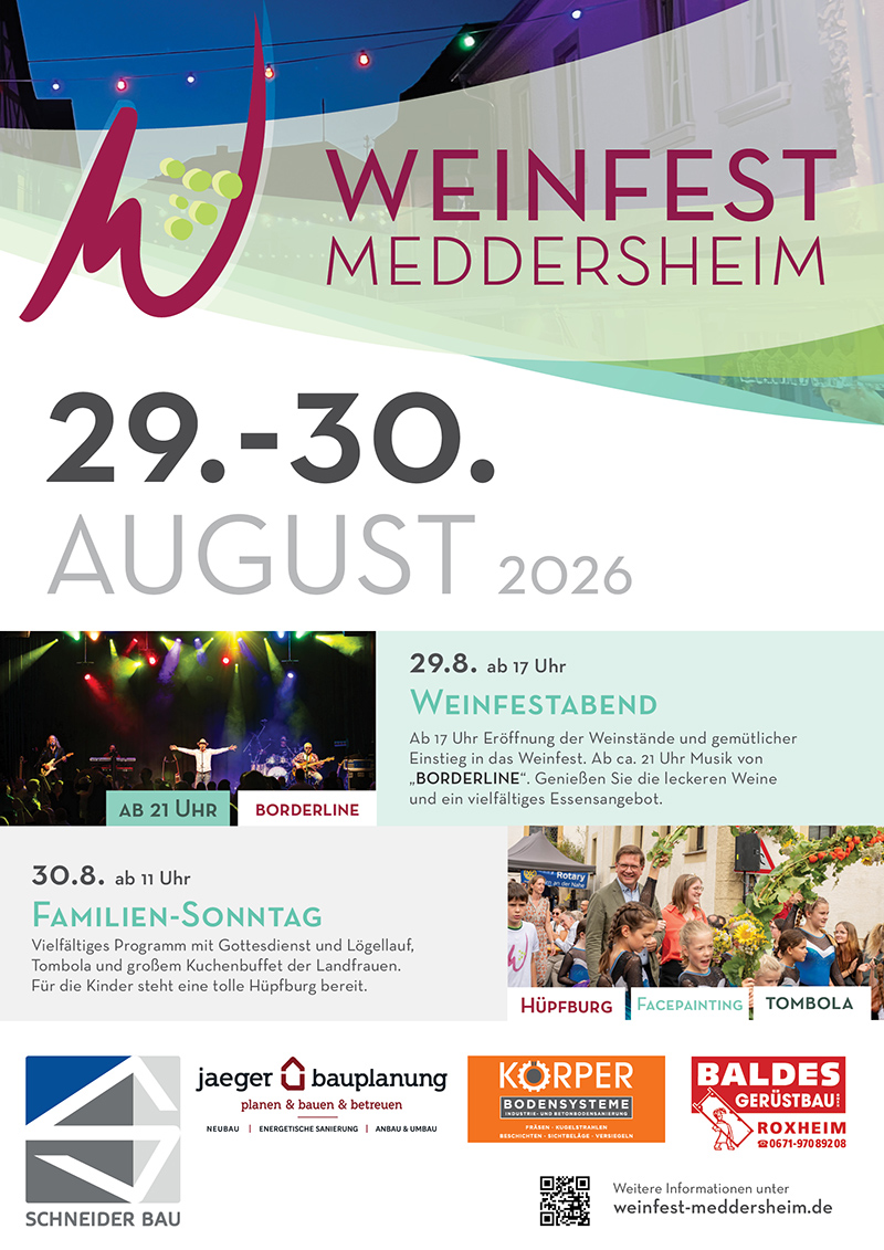 Plakat zum Weinfest Meddersheim 2026